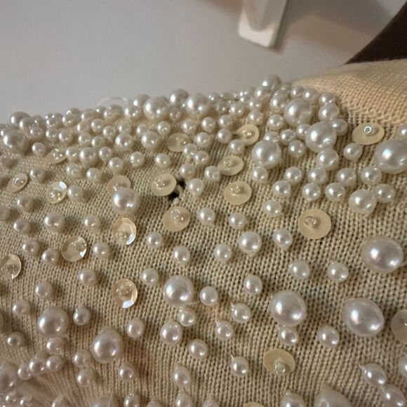 Vintage Escada Pearl beaded sequin cardigan sweater womens size 42 medium new wo - Picture 7 of 11